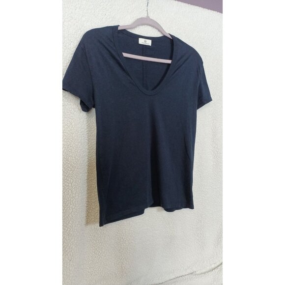Adriano Goldschmied Blue Short Sleeve T-Shirt Small Scoop Neck 100% Cotton Tee - Picture 4 of 8